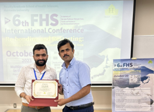 Jayaprakash Jayashankar (D2) made a presentation at 6th FHS International Conference 2023 at Hokkaido University